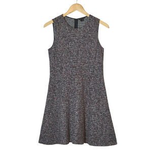 Theory Tillora Tweed Fit and Flare Mini Dress Multicolor Sleeveless Chic Size 6